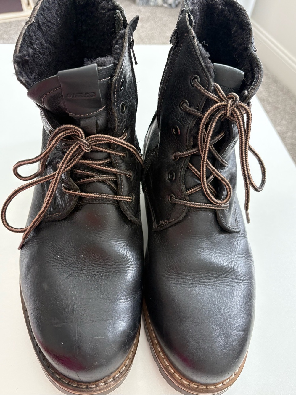 Overland Men's Brown Leather Lace-Up Winter Boots